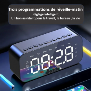 Réveil numérique LED avec Bluetooth