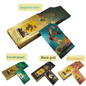 Jeu de cartes Tarot, en feuille d’or de Luxe (déclinaison en différents modèles de 17 couleurs)