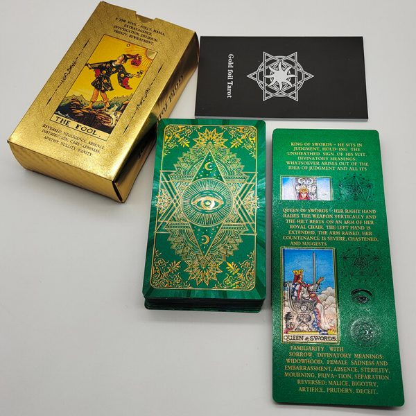 Jeu de cartes Tarot, en feuille d'or de Luxe (déclinaison en différents modèles de 17 couleurs) – Image 4