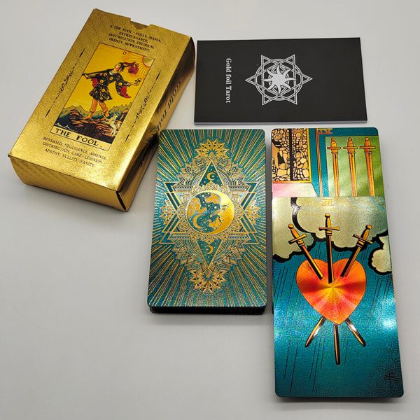 Jeu de cartes Tarot, en feuille d'or de Luxe (déclinaison en différents modèles de 17 couleurs) – Image 6