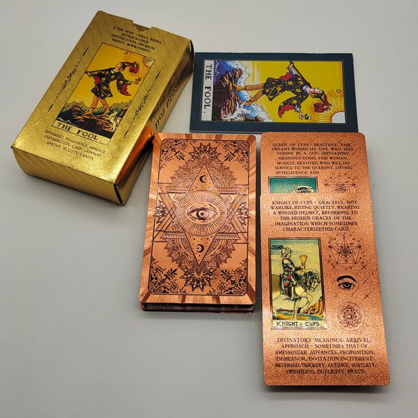 Jeu de cartes Tarot, en feuille d'or de Luxe (déclinaison en différents modèles de 17 couleurs) – Image 5