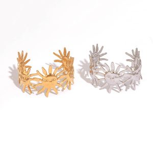 Bracelet Solaire Océane | Bracelet Manchette – Or 18K PVD Résistant – Étanche – 23,5g