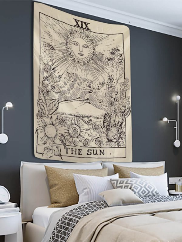 Tapisserie Murale Tarot Mystique - Soleil, Lune & Étoiles | Décoration Bohème Chic – Image 4