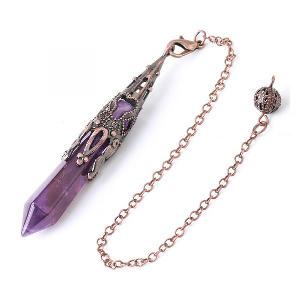 Pendule Divinatoire Reiki en Pierres Naturelles - Améthyste, Obsidienne Noire & Quartz de Guérison – Image 5