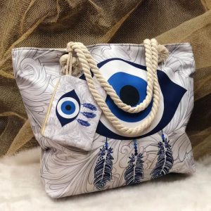 Sac de Plage Mauvais Œil Femme – Grand Fourre-Tout Personnalisable
