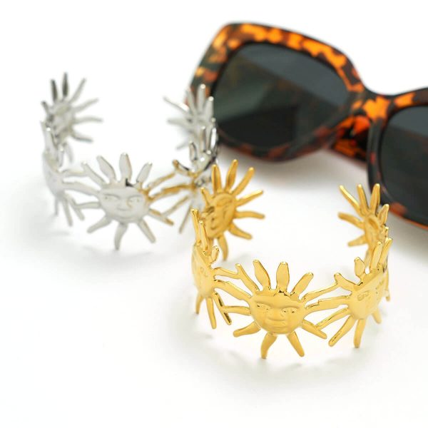 Bracelet Solaire Océane | Bracelet Manchette - Or 18K PVD Résistant - Étanche - 23,5g – Image 6