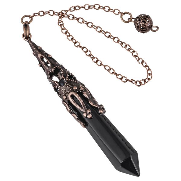 Pendule Divinatoire Reiki en Pierres Naturelles - Améthyste, Obsidienne Noire & Quartz de Guérison – Image 4