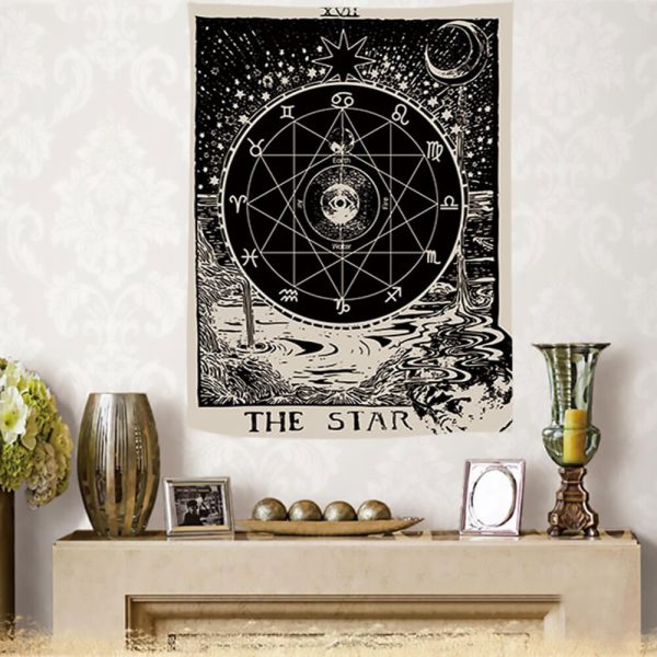 Tapisserie Murale Tarot Mystique - Soleil, Lune & Étoiles | Décoration Bohème Chic – Image 5