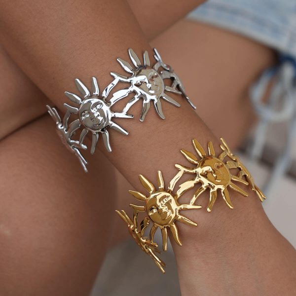 Bracelet Solaire Océane | Bracelet Manchette - Or 18K PVD Résistant - Étanche - 23,5g – Image 5