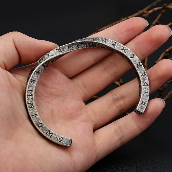 Bracelet Viking "Rune Éternelle" - Acier Inoxydable Argenté