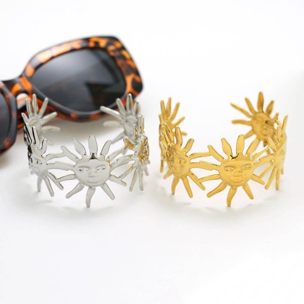 Bracelet Solaire Océane | Bracelet Manchette - Or 18K PVD Résistant - Étanche - 23,5g – Image 3