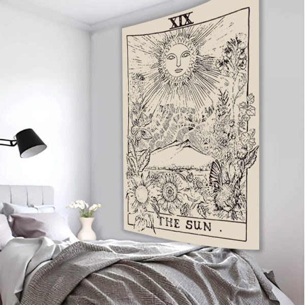 Tapisserie Murale Tarot Mystique - Soleil, Lune & Étoiles | Décoration Bohème Chic – Image 6