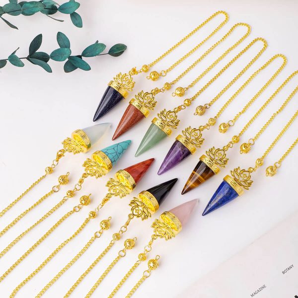 Pendentif Pendule en Cristal Naturel – Votre Compagnon d'Intuition et d'Équilibre - Vendu à l'unité