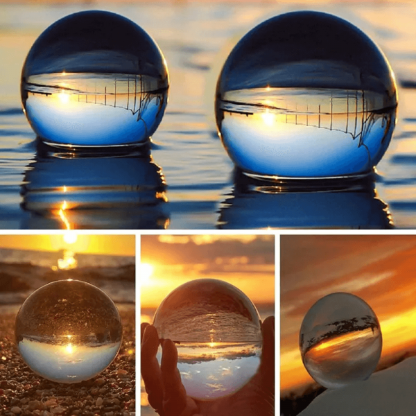 Boule de Cristal Feng Shui en Cristal K9 - Sphère Transparente 70mm/80mm/100mm - Accessoire Photo & Décoration Élégante pour Maison/Mariage - Cadeau Spiritualité et Harmonie – Image 4