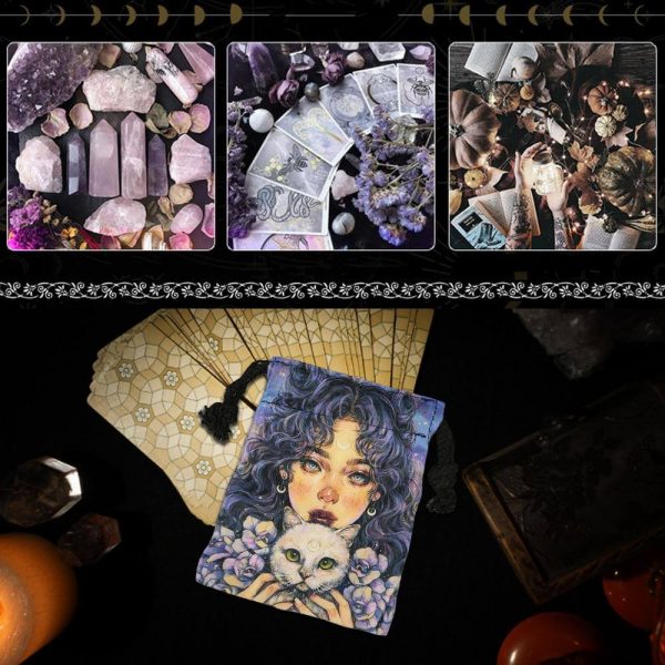 Sac de Tarot Mystique - Velours Luxueux, Protection Élégante – Image 5