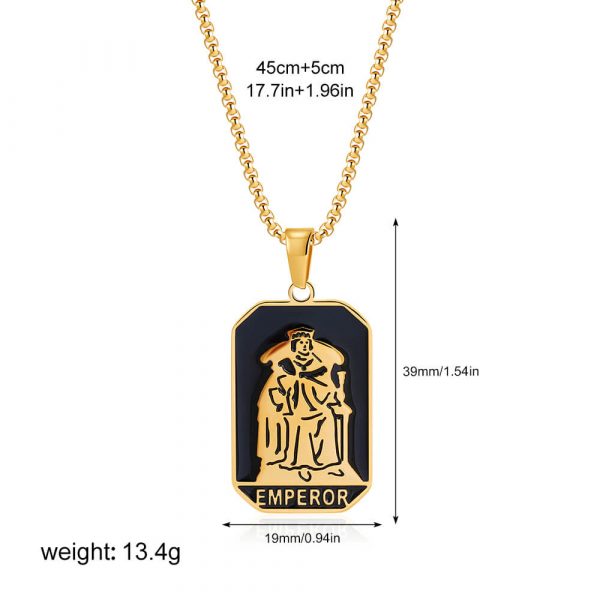 Collier Choker Cartes Tarot | Pendentifs Soleil, Lune, Étoile & Monde | Chaîne Plaqué Or 18K – Image 5