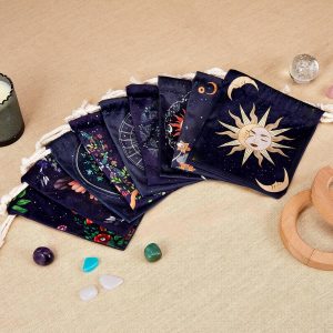 Sacs de tarot de phase lunaire 9 pièces – Protection Luxe pour Cartes Tarot & Oracle
