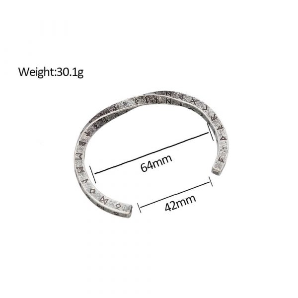 Bracelet Viking "Rune Éternelle" - Acier Inoxydable Argenté – Image 4