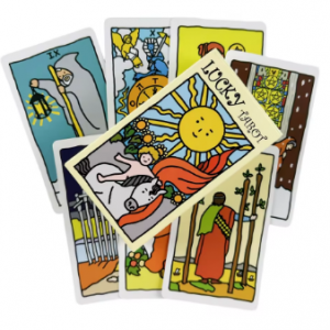 Cartes de Tarot Porte-Bonheur du Cavalier – Jeu de Divination – Format de Poche – Édition Fête