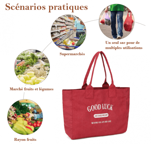 Sac en toile porte-bonheur, un sac à main polyvalent compagnon du quotidien – Image 6
