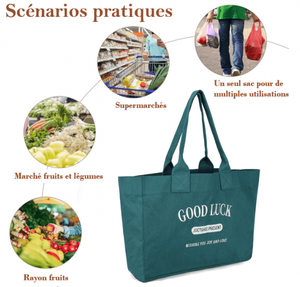 Sac en toile porte-bonheur, un sac à main polyvalent compagnon du quotidien – Image 7