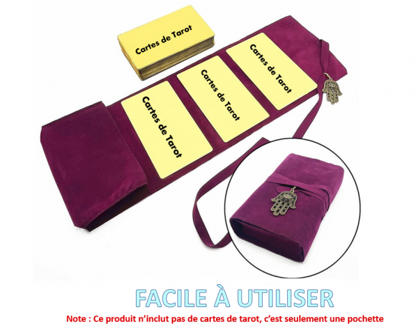 Pochette Ésotérique "Main de l'Intuition" - Pour Cartes de Tarot et Oracle