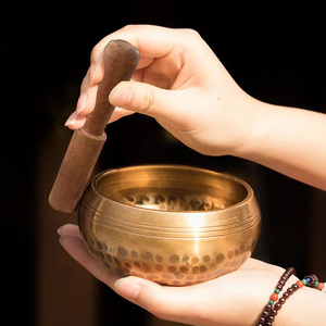 Bol Chantant Tibétain en Laiton Fait Main | Méditation & Guérison Sonore – 8cm à 15cm