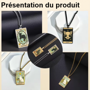 Collier Tarot 22 Arcanes Majeurs – Pendentif Acier Inoxydable Doré / Argenté – Bijou Divinatoire & Amulette